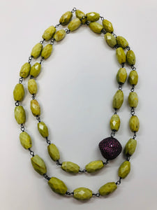 Rainey Elizabeth Green Turquoise and Ruby Necklace