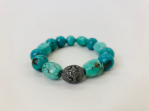 Rainey Elizabeth Turquoise and Diamond Bracelet