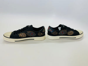 Valentino Garavani Black Embroidered Sneakers Size 40