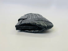 Load image into Gallery viewer, Nancy Gonzalez Black Metallic Crocodile Clutch