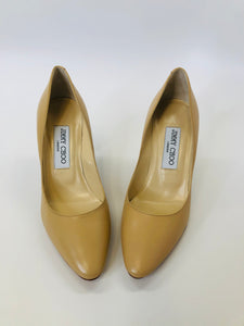 Jimmy Choo Nude Leather Pumps size 36 1/2