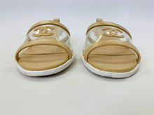 Load image into Gallery viewer, CHANEL Beige Leather and PVC Mules Size 38 1/2