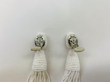 Load image into Gallery viewer, Oscar de la Renta Long Beaded Tassel Clip Earrings