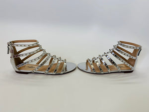 Valentino Garavani Silver Rockstud Sandals Size 35 1/2