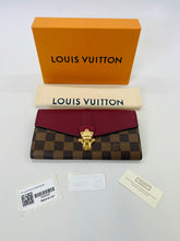 Load image into Gallery viewer, Louis Vuitton Damier Ebene and Raisin Leather Clapton Wallet