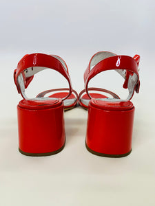 Prada Red Patent Leather Sandals Size 38