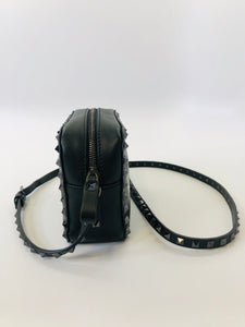 VALENTINO, Rockstud Leather Camera Bag in Black