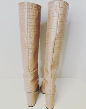 Load image into Gallery viewer, Paris Texas Pink V Cut Knee High Boots Size 38 1/2