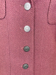 CHANEL Aubergine Jacket With Silver CC Buttons Size 42