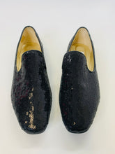 Load image into Gallery viewer, Jimmy Choo Black Sequin Wheel Loafer Size 41