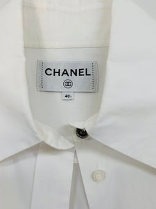 CHANEL White Blouse Size 40