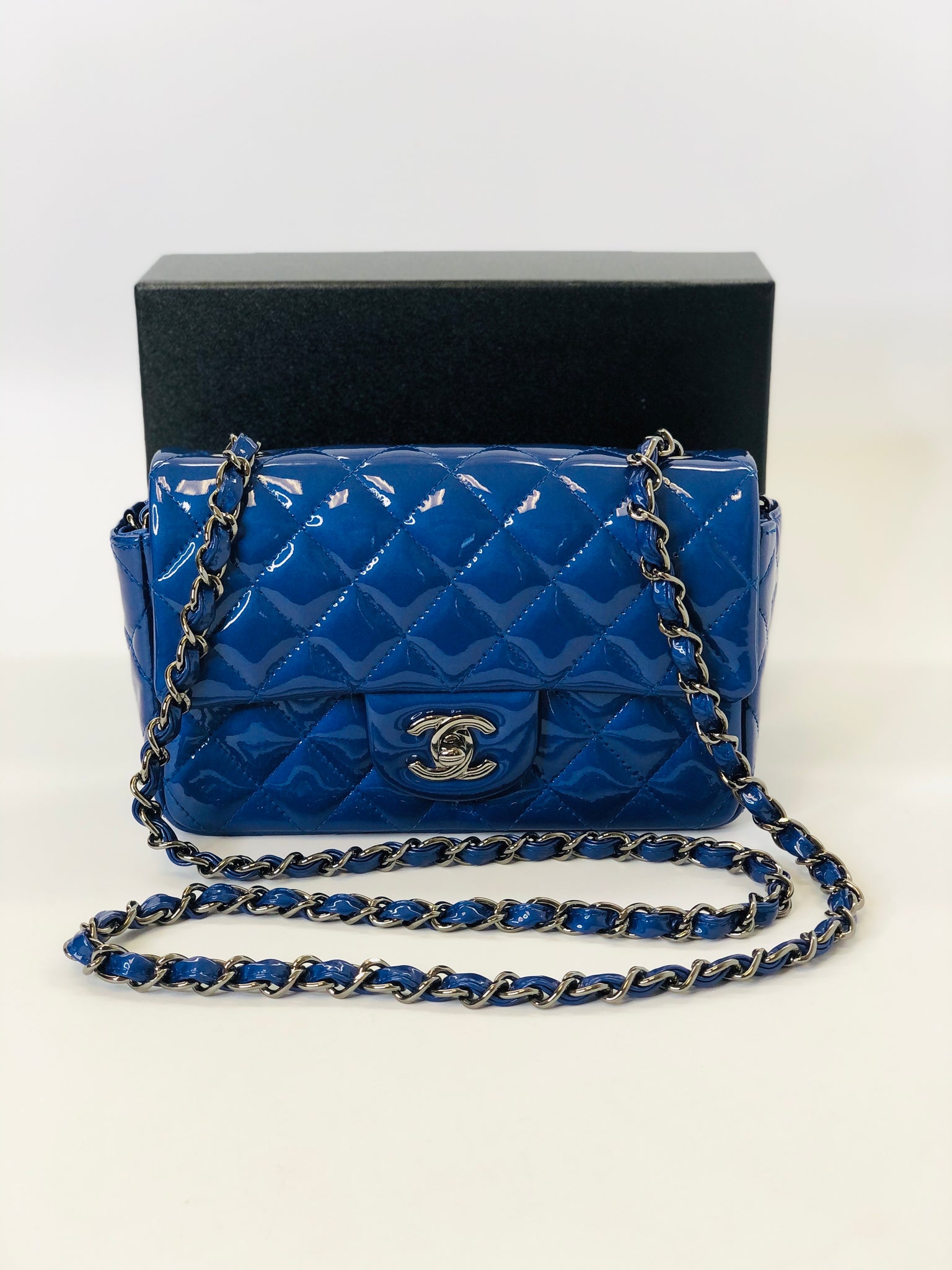 Cost Cutter CHANEL Blue Classic Mini Flap Bag – JDEX Styles, chanel blue  flap