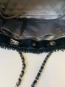 CHANEL Black Tweed Tote Bag
