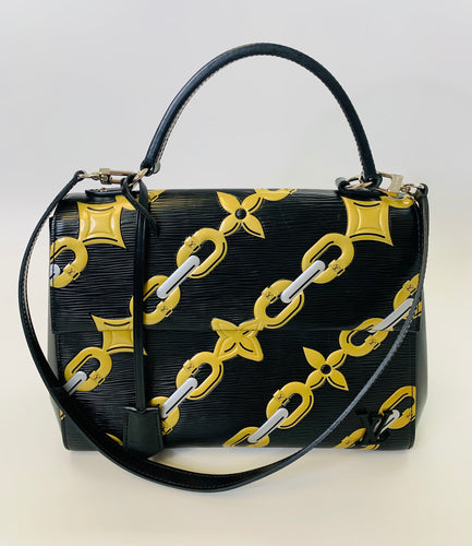 Louis Vuitton Black Chain Flower Print Clunny MM Bag