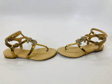 Load image into Gallery viewer, CHANEL Laminated Lambskin CC Thong Sandals size 37 1/2