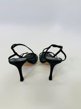 Load image into Gallery viewer, Manolo Blahnik Black Satin and Crystal Sandals Size 36 1/2