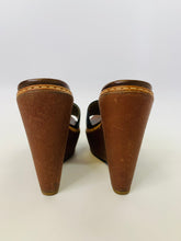 Load image into Gallery viewer, Prada Black And Brown Leather Wedges Size 36 1/2