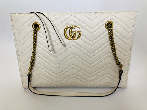 Gucci Marmont Medium Tote Bag With Antique Gold Hardware