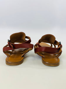 Bottega Veneta Cognac Intrecciato Leather Sandals Size 39