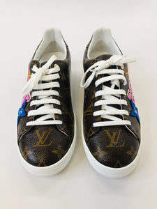 Louis Vuitton Brown Monogram Canvas and Leather Frontrow Low Top Sneakers  Size 40 Louis Vuitton