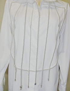 CHANEL Spring 2021 RTW Look 25 Pearl Blouse Size 38