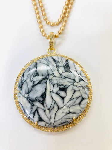 Rainey Elizabeth Brass Pendant and Necklace