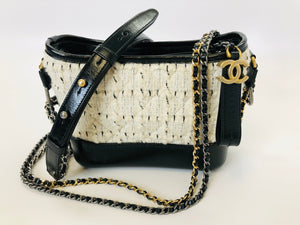 CHANEL Small Leather and Tweed Gabrielle Bag