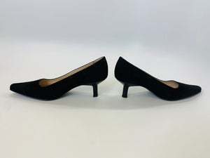 CHANEL Black Suede Pumps Size 39 1/2