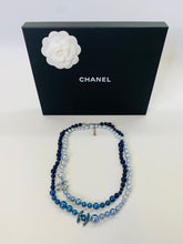 Load image into Gallery viewer, CHANEL Pearly Blue Ombré CC Long Necklace