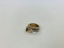 Load image into Gallery viewer, CHANEL Gold and Crystal CC Ring Size 7