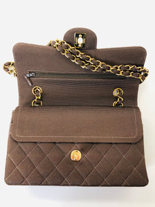 CHANEL Brown Small Classic Double Flap Bag