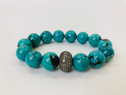 Rainey Elizabeth Turquoise and Diamond Bracelet