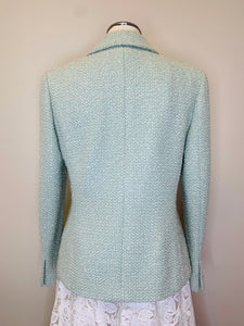 CHANEL Aqua Tweed Jacket Size 42
