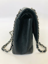 Load image into Gallery viewer, CHANEL Large Black Caviar Leather Classic Double Flap Bag