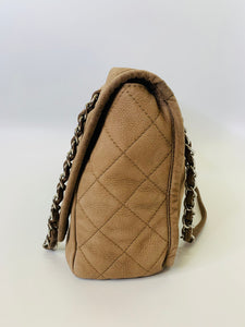 CHANEL Taupe Natural Beauty Flap Bag With Silver Hardware