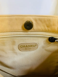 CHANEL Vintage Camel Leather CC Tote Bag
