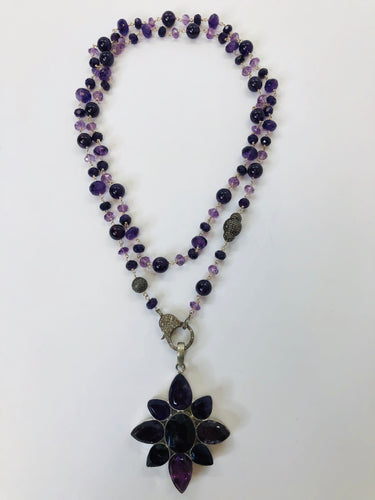 Rainey Elizabeth Amethyst and Diamond Necklace