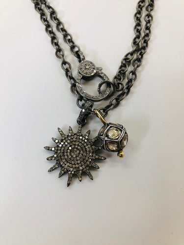 Rainey Elizabeth Sterling Silver and Diamond Charm Necklace