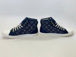 Louis Vuitton Monogram Denim and Leather Sneakers Size 40