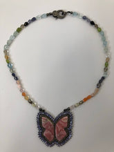 Load image into Gallery viewer, Rainey Elizabeth Rhodocrochite Butterfly Short Necklace