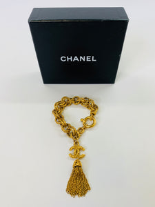 CHANEL Vintage Gold Tassel Bracelet