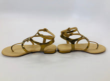 Load image into Gallery viewer, CHANEL Laminated Lambskin CC Thong Sandals size 37 1/2
