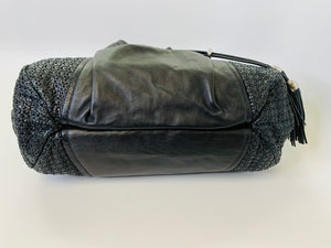 Zac Posen Black Leather Fringe Tote Bag