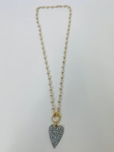 Rainey Elizabeth Heart Pendant and Bead Necklace