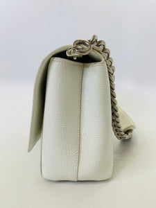 Akris Anouk White Pebbled Leather Day Patchwork Bag