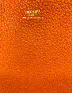 HERMES Veau Sikkim Horse Print Double Sens 36 Reversible Tote Cognac Fauve  1273716