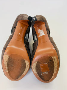 Alaia Zip Back Platform Sandals Size 38