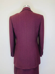 CHANEL Aubergine Jacket With Silver CC Buttons Size 42