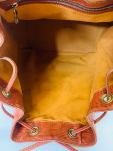 LOUIS VUITTON 90s Cognac Epi Noe GM Bag — Garment
