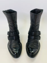 Load image into Gallery viewer, Miu Miu Black Double Buckle Motorcycle Boot Size 38